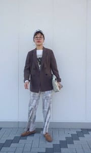 ブロッキングプリントパンツ（フルレングスパンツ） | UNTITLED（アン