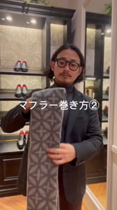 オーバーラップサークル モノトーンカシミヤ100%マフラー（ストール