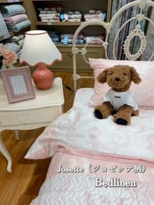 シングル】ジョゼッテ柄／ダックエッグ フィッテッドシーツ（ベッド